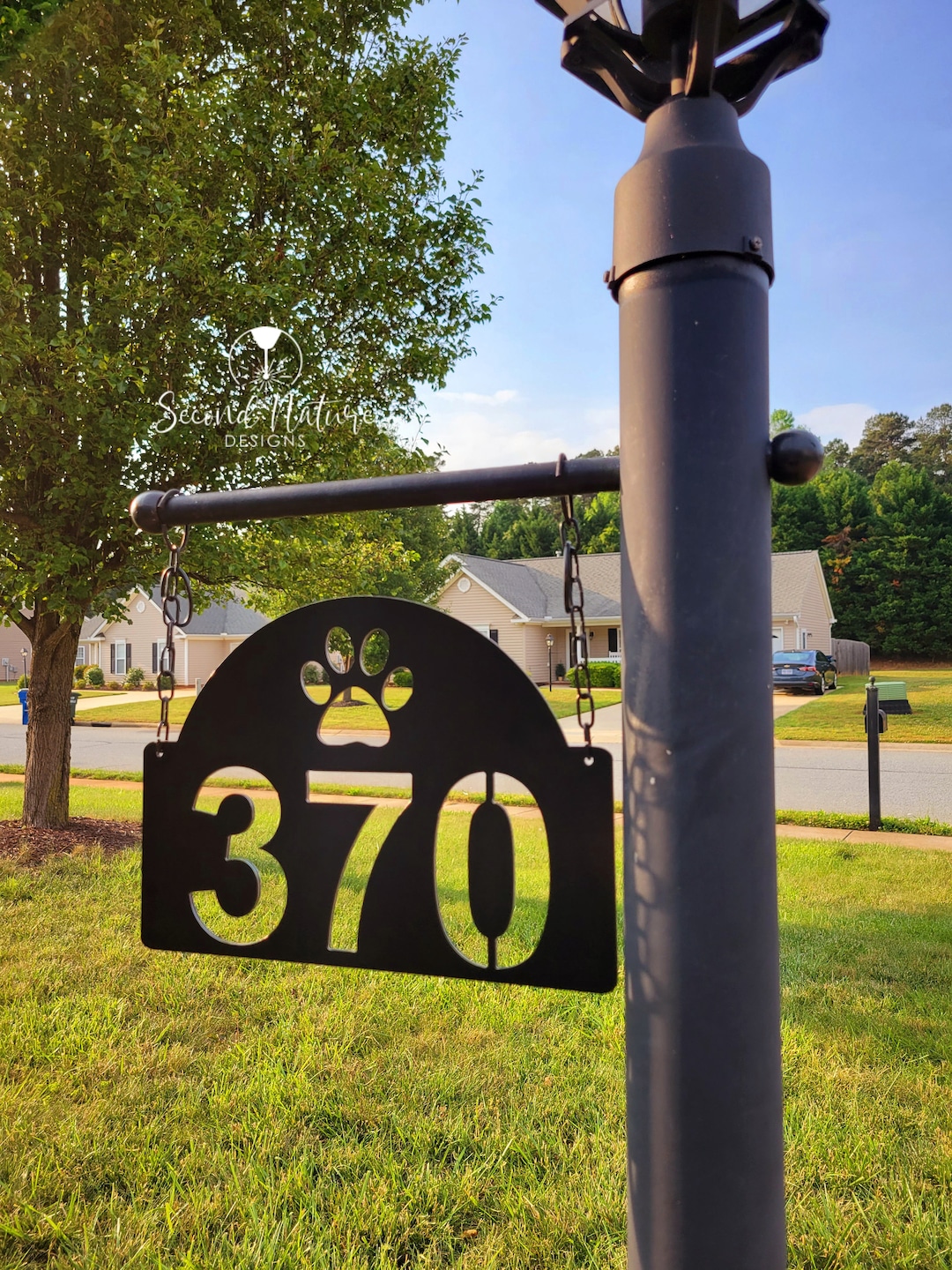 Light Post Address Sign Acrylic Lamp Post Sign | Lamp Post Address Plaque | House Number Sign ...