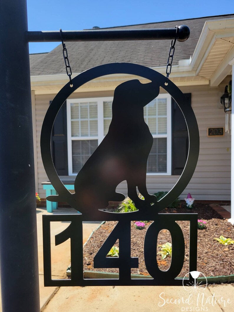 Lab House Number Sign / Dog Lantern Sign / Labrador Address Etsy