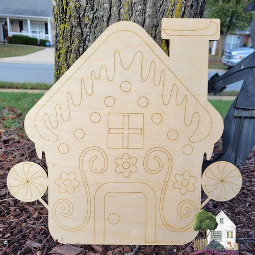 UNFINISHED Gingerbread House Blank / Gingerbread House Wood Etsy