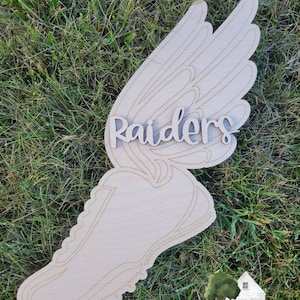 UNFINISHED Wood Cross Country Door Hanger / Track Cutout / Wood Track Shoe Sign Personalized