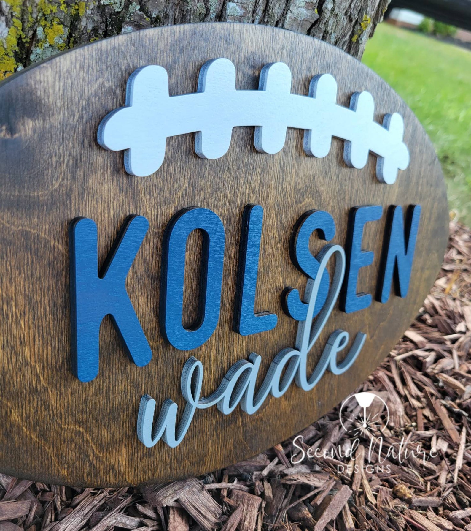 Football Baby Name Sign / Football Boy Nursery Door Hanger / Etsy