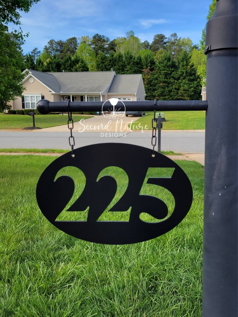 Oval Lamp Post Sign Lamp Post Address Plaque House Number Etsy