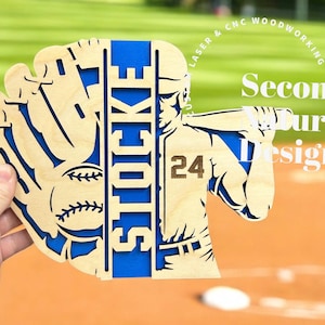 Personalized Baseball Sign / Baseball Trophy Plaque / Custom Senior Baseball Bat and Glove Sign