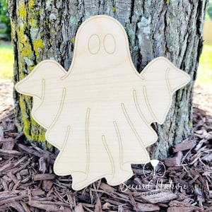 UNFINISHED Ghost Blank / Halloween Ghost Wood Blank/ Unpainted Ghost Door Hanger Cute Ghost Cutout Halloween