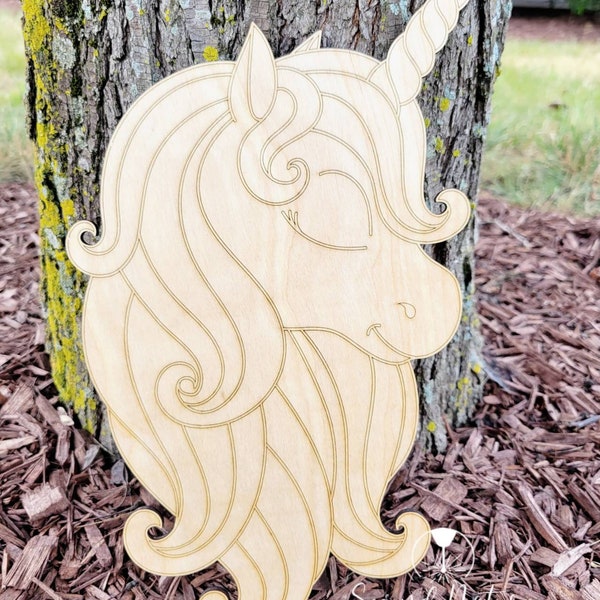 Wood Unicorn Etsy