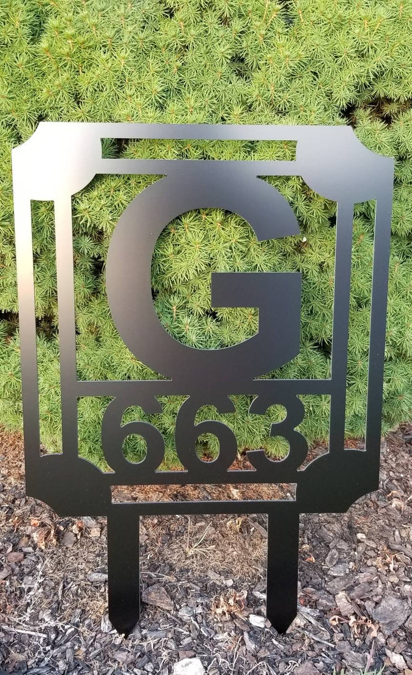Single Initial & House Number Yard Sign / Garden Sign / Etsy