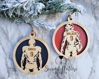 Personalized Football Ornaments/ Football Jersey Christmas Ornament / Custom Football Ornament
