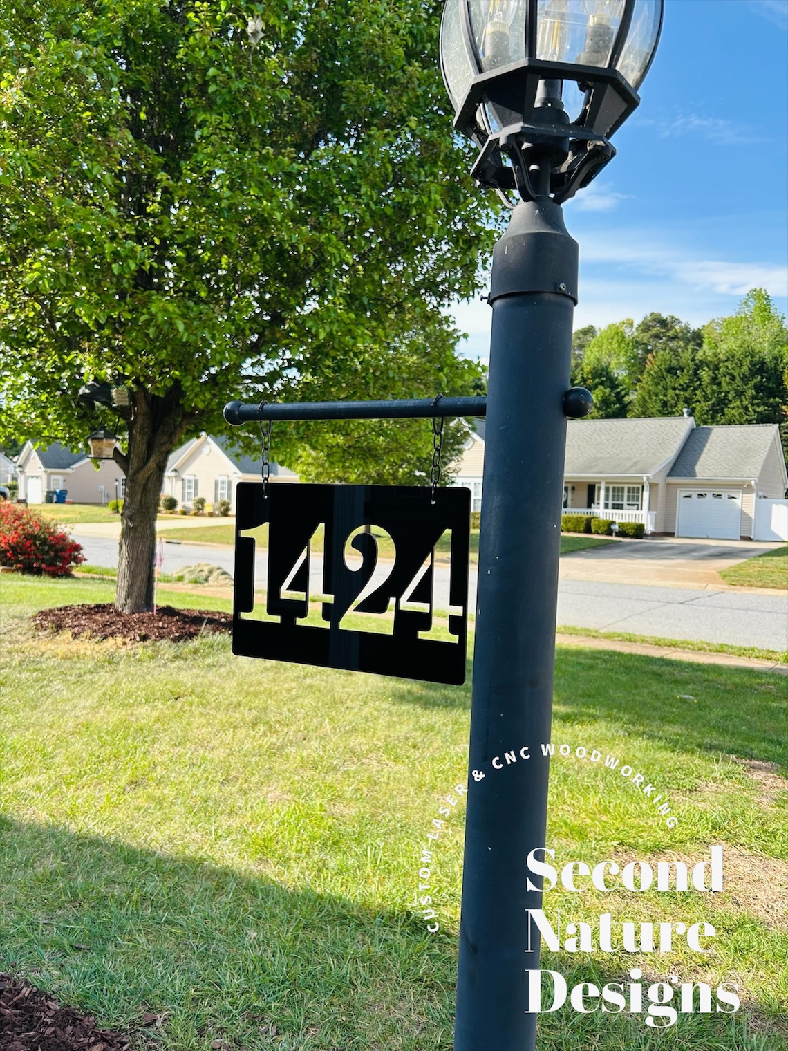 Light Post Address Sign Acrylic Lamp Post Sign | Lamp Post Address Plaque | House Number Sign ...