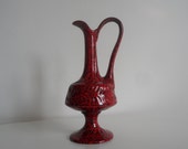 Fratelli Fanciullacci pottery vase,italian pottery,pitcher,red and black vase,collectible vase,collectible pottery,amphora