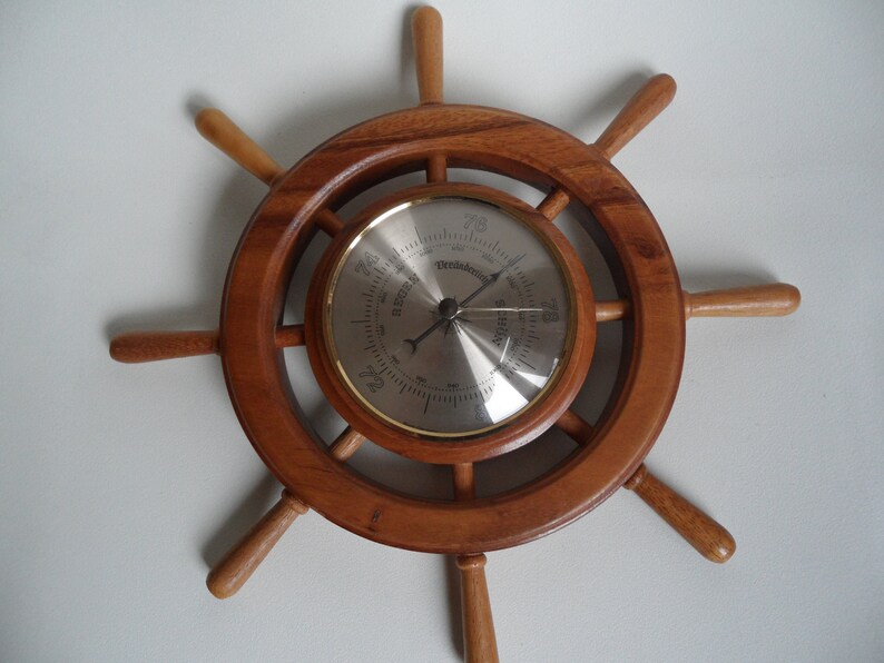 German Nautic Style Weather Station Wall Instrument Barometer Hygrometer Indoor
