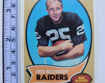 1970 Topps Fred Bietnikoff, NFL Football Card #85, Oakland Raiders, H.O.F, Hall of Fame Player