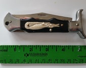 Vintage Large Stainless Steel Lock Blade 4 quot Alligator Hadle 8.25 quot Total Length, 6 oz. China Excellent Condition Probable 1960s- 70s