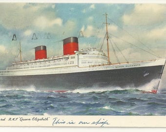 Vintage QE2 Cunard Cruise Liner Poster Print A3//A4