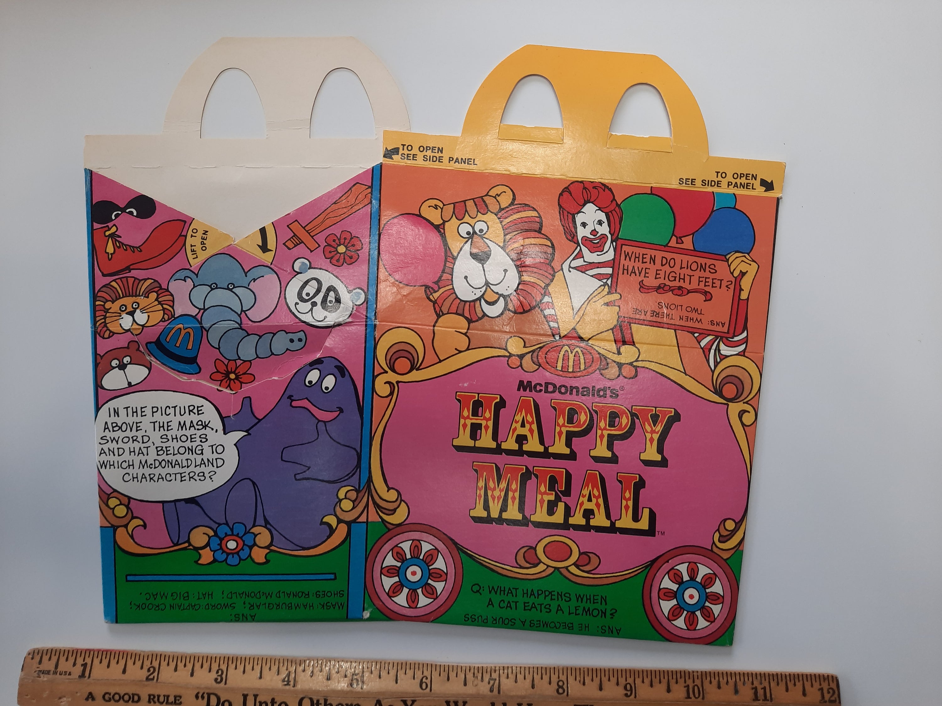 1979 Mcdonald's Circus Wagon First Year Happy Meal Box: Ronald Mcdonald  With Lion ~ Clean, Original, Unused - Etsy Israel, image size:3000x2250