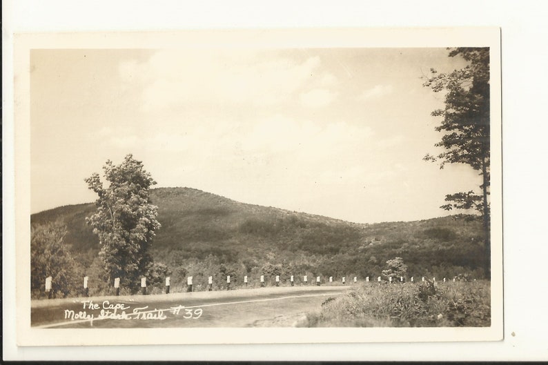 Wilmington near Marlboro 1940s Real Photo RPPC Postcard- View of the Cape Windham County Vermont VT Molly Stark Park ~ Small Town PC