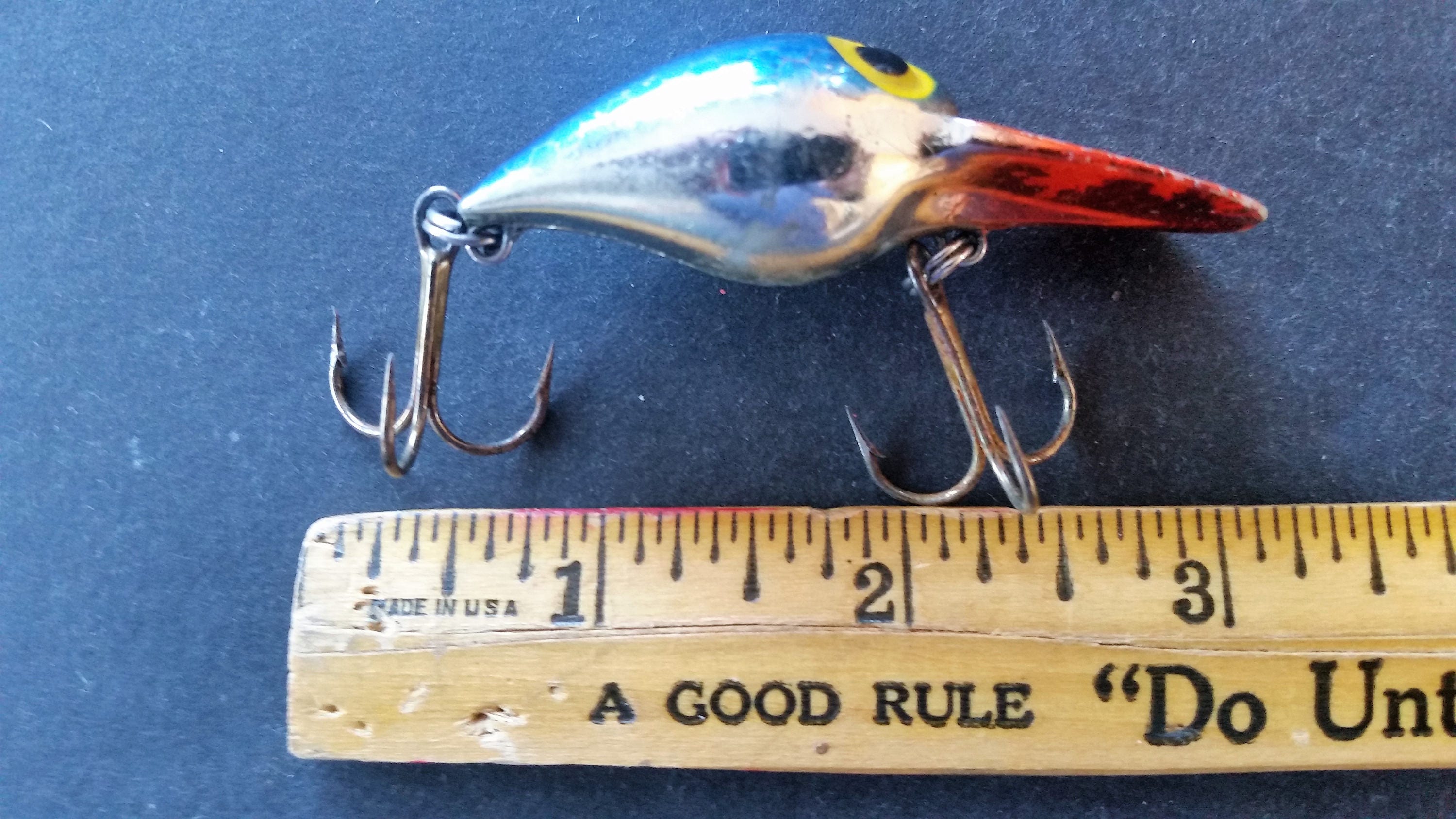 Vintage Fishing Lure: Storm Steelie Color, Blue Scale/chrome/ Red Diving Lip  Deep Diving Crankbait Pre Rapala 