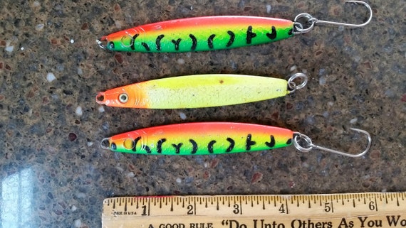 Vintage Fishing Lures 3: Lot of Three Vertical/trolley Big Game