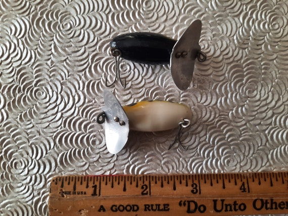 Vintage Fred Arbogast Fishing Lure Lot of 2: Rare Single Double Barbed  Trailing Hook Version Frog/white and Black 1.5 in Length 1/4 Oz. 