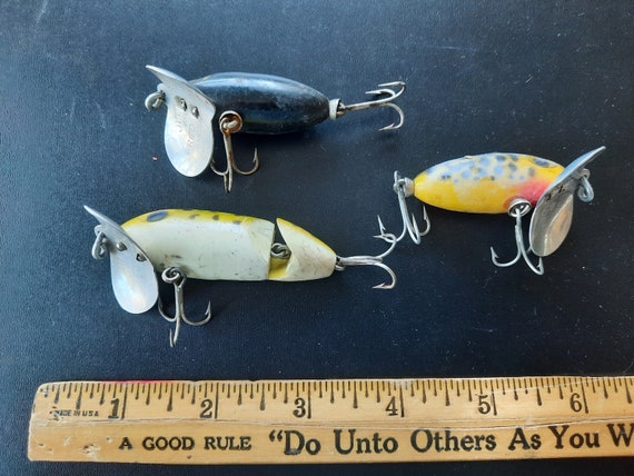 Vintage 1970s Topwater Bass Lures Lot of 3: Fred Arbogast