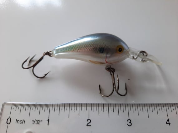 Vintage Wooden Fishing Lure: Rapala Fat Rap Medium Diving Crankbait,  Natural Gizzard Shad, 3, 1/2 Oz. Very Nice, Lightly Fished 1990s 