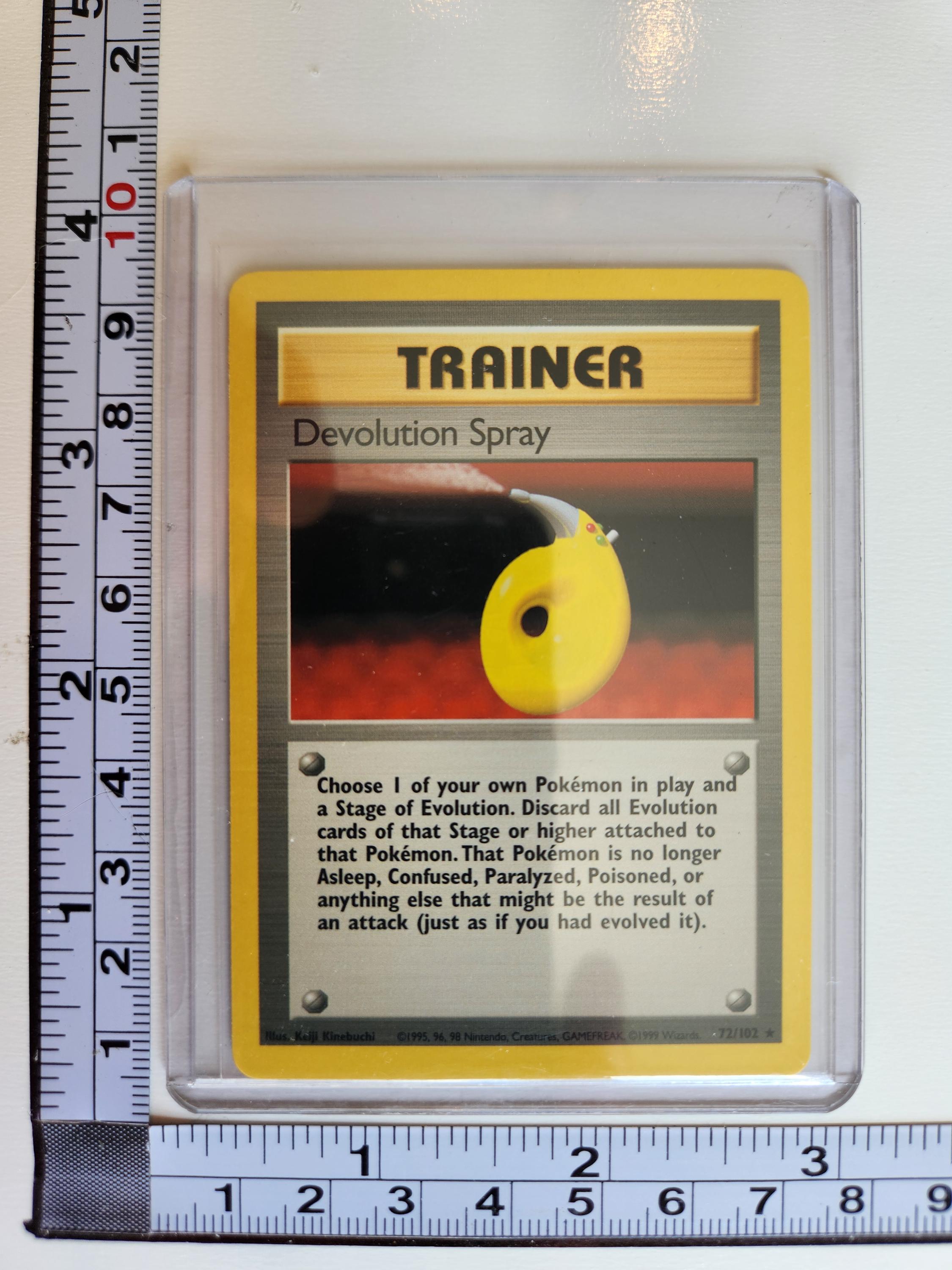 1999 Trainer Devolution Spray, Pokemon Base Unlimited Trading Game Card ...