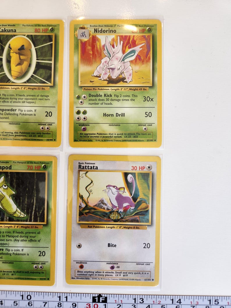 1999 Pokemon Base Unlimited Collection of (10) Different Trading Game Cards, Unplayed, NM or Better (Lot 2) image 6