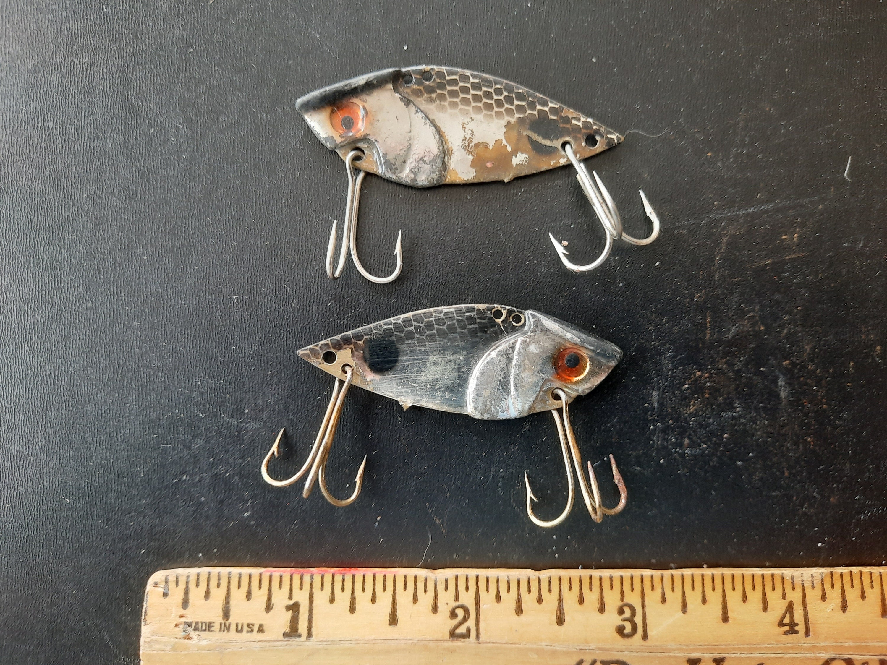 Vintage 1980s Lure Lot of 2 : Pair of Natural Shad Metal Sonic Style Fishing  Lures, 2, 5/16 Oz. Used 
