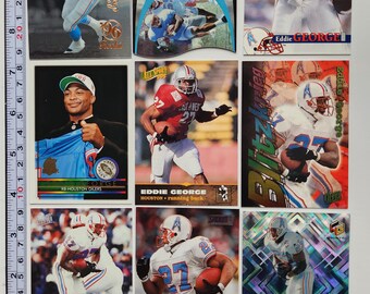 1996-1999 Eddie George Collection of (9) Different NFL Football Cards, Rookie Card, RC, Houston Oilers, H.O.F., Hall of Fame Player