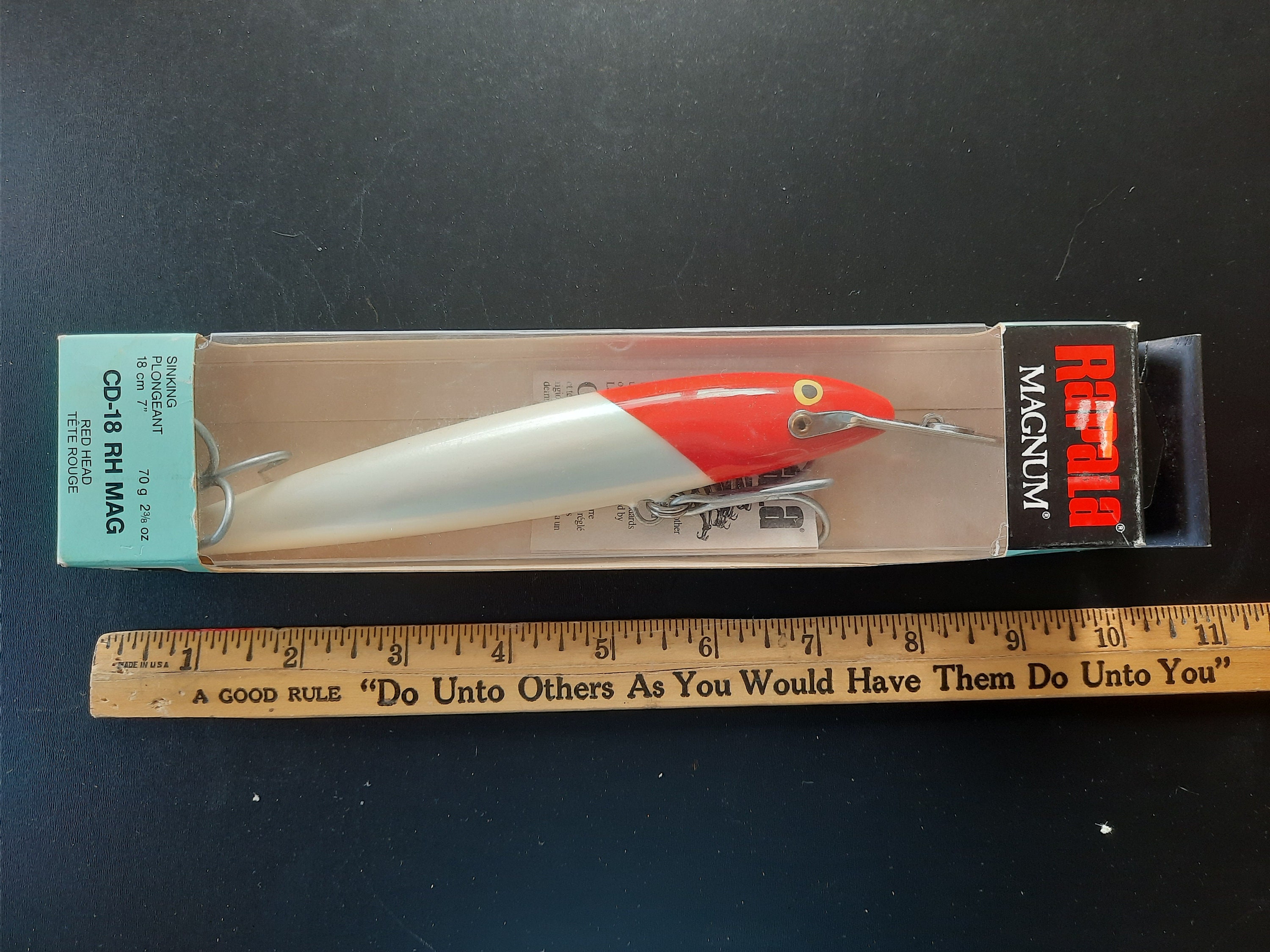 Vintage 1990s Wooden Big Game Lure: Rapala Magnum CD-18 RH MAG, Red/white  Sinking 7, 2 3/8 Oz. Unused in Original Package Rare Find -  Finland