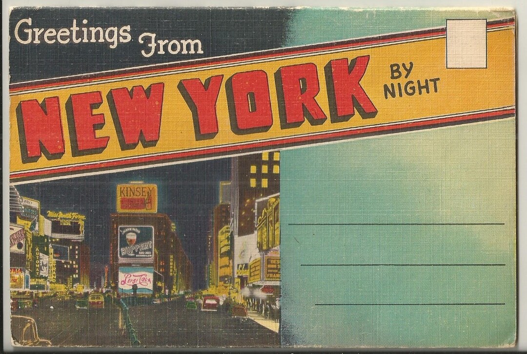 1940s Folder Folding Postcard 18 Views of New York by Etsy