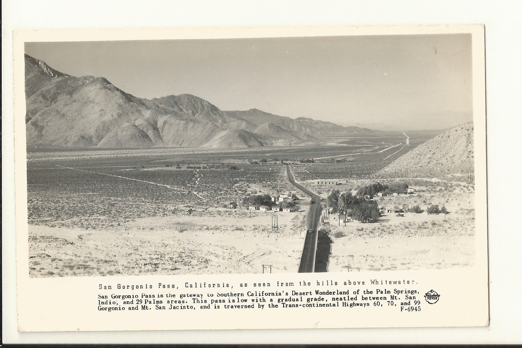 1940s Real Photo RPPC Postcard View of San Gorgonio Pass Near - Etsy