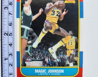 1986- 1987 Magic Johnson Fleer NBA Basketball Card #53, Los Angeles Lakers, HOF, Hall of Fame Player, Nice Shape