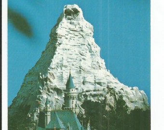 1970s Chrome Postcard- Amusement Park, Disneyland, Walt Disney, Matterhorn Towers, Fantasyland, Anaheim, Orange County, California, CA.