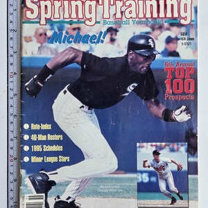 1995 Baseball Spring Training Yearbook Magazine, Basketball Hall of Fame, Chicago Whites OF Michael Jordan on Cover , 8.25"x 11.0", 96 Pages