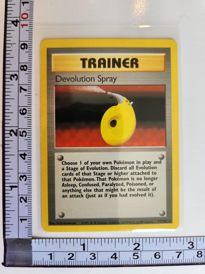 1999 Trainer Devolution Spray, Pokemon Base Unlimited Trading Game Card ...