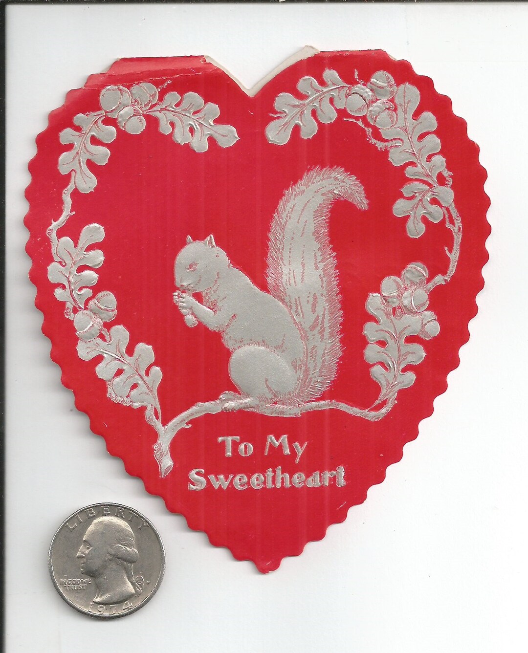 1930s Die Cut Heart Shaped Valentine Silver Accent Unique Etsy