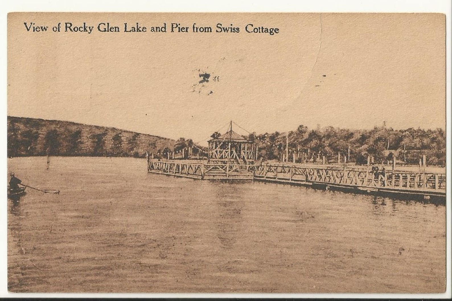 Early 1900s B/W Photo Postcard View of Rocky Glen Park Lake Etsy