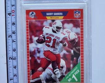 1989 Barry Sanders, Pro Set Football Card #494, Rookie, RC, Graded PSA 9 Mint, Detroit Lions, H.O.F, Hall of Fame Player
