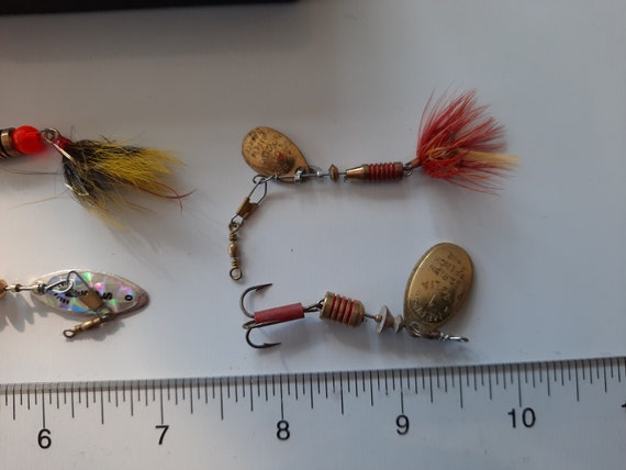 Vintage 1970s 1980s Mepps Killer Kit, Spinning Fishing Lures, Set of 6  Dressed Treble Hook Spinner in Original Package 