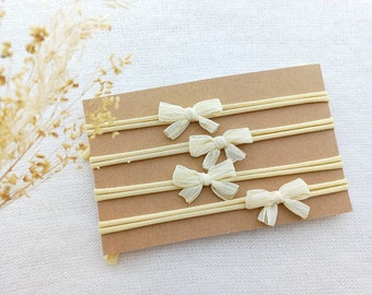 Diadema delicada amarilla para recién nacidos, sencillo lazo, accesorio para fotografía de bebés
