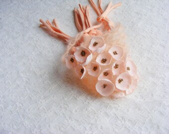 Diadema de bebé con flores de durazno, accesorio para fotografía de recién nacidos, estilo boho.