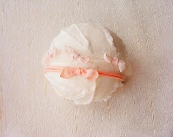 Light Pink and Peach Bows, Baby Headbands Set, Newborn Photography Prop