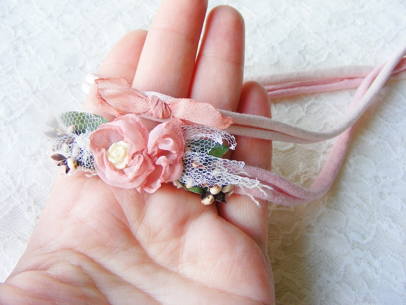 Newborn headband set Photography props set Baby tieback set Delicate props set 2 pieces newborn props set Newborn photography props set