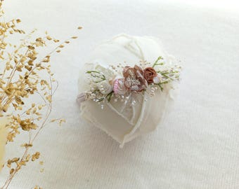 Neutral Flower Tieback Newborn Baby Girl Headband Newborn Prop Spring Photo Prop Delicate Pastel Flower Crown Baby Hair Accessories