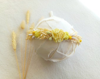 Yellow Lemon Flower Crown, Newborn Photography Headband, Baby Outfit