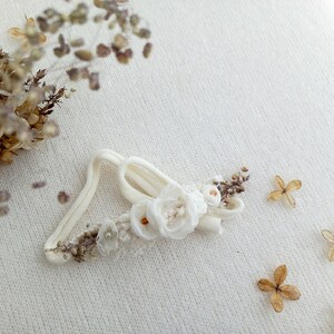 Bautizo niña diadema prop, recién nacido diadema floral niña, fotografía prop, regalo de verano para niña, diadema de flores recién nacido
