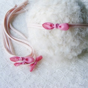 Delicate bow newborn headband prop, Photography prop, Newborn tieback, Baby tieback, Baby props, Newborn elastic headband photo props