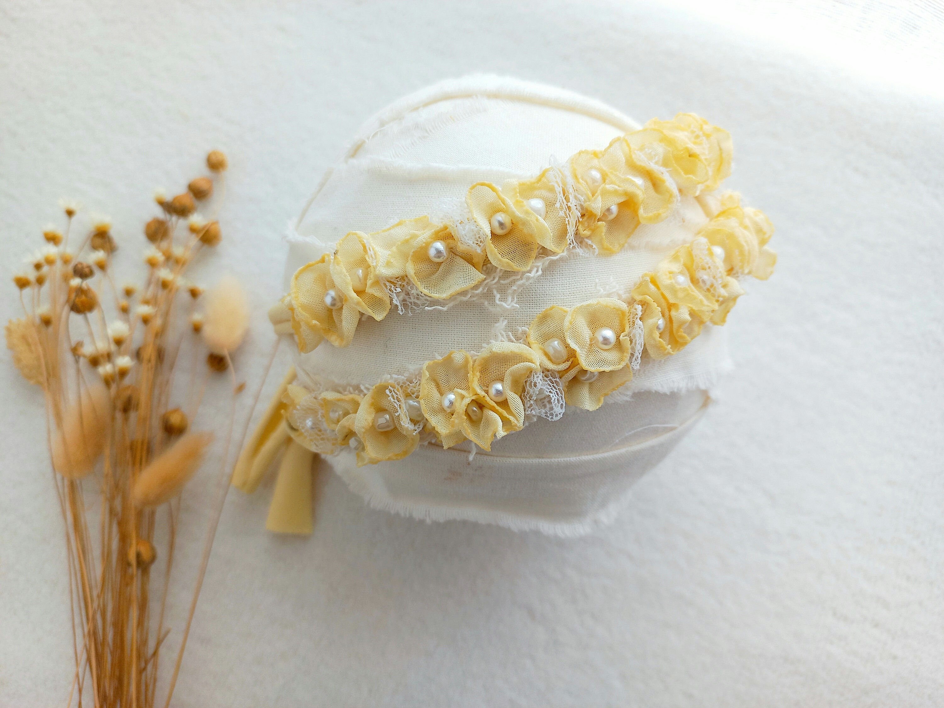 Yellow Beaded Headband - Etsy display picture 2