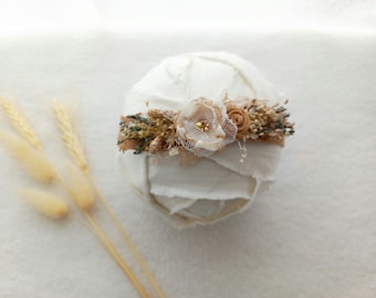 Neutral Baby Tieback for Photography Headband Flower for Newborn Handmade Props for Girls Flower Crown for Photography Baby Props