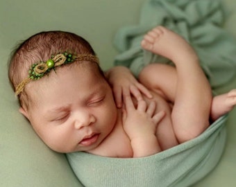 Delicate newborn headband, Newborn tieback, Skinny newborn headband,Photography props, Newborn photo props